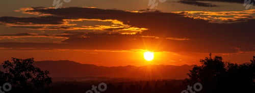 Preview: Violet purple sky in morning scenery Vibrant colorful blue sky summer time on sunrise. Natural beaut