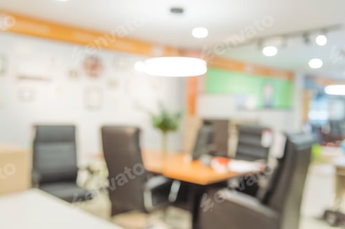 Preview: Business office Blurred background meeting room light bokeh education event in company. Blurry abstr