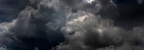 Preview: Banner Dramatic dark storm clouds black sky background