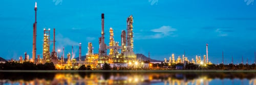 Preview: Banner Oil refinery gas petrol plant industry with crude tank, gasoline supply and chemical factory.