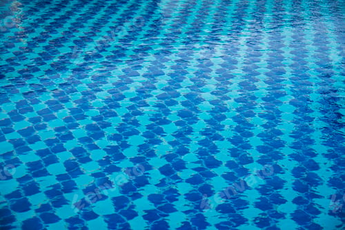 Preview: Poolside background Blue swimmimg pool reflection ripple wave underwater. Turquoise paradise shiny o