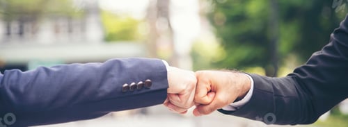 Preview: Banner Trust honesty business customer handshake together promise partner. Panorama Businessman team
