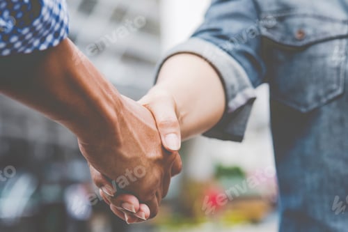 Preview: Partner Business Trust Teamwork Partnership. Industry contractor fist bump dealing mission business.