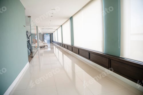 Preview: Blurry off white Backdrop hospital bright softness hotel with copy space. White Blurred background b