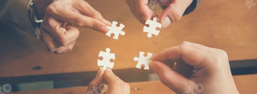 Preview: Banner Implement puzzle improve hand holding together solve synergy organize team connection plan tr