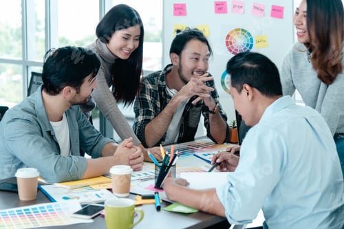 Preview: Diversity multiethnic team group of business people Present meeting conference room brainstorming bu