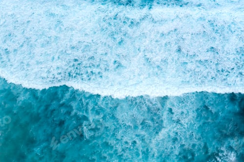 Preview: Summer tropical beach white sand blue sea summertime on sunny day. Sea coast beach scenery foamy wav