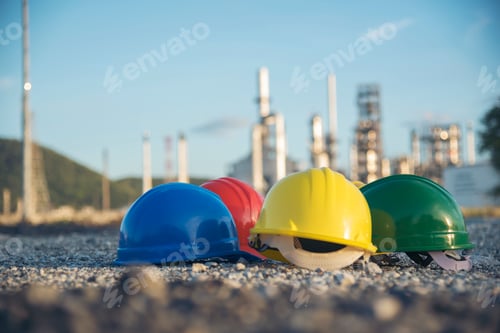 Preview: Construction hard hat safety tools equipment for workers in construction site for engineering protec