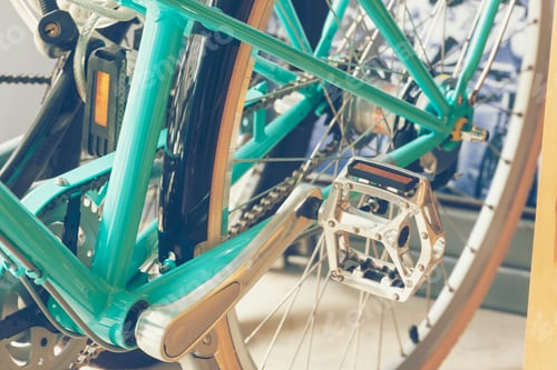 Preview: Vintage Bicycle part of bike cycle wheel interior Design with people lifestyle hobby in a modern cit