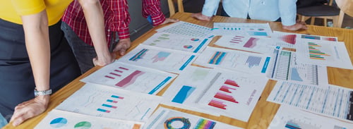 Preview: Banner Business strategy team report chart, graph, infographic data analyze financial report plan. B