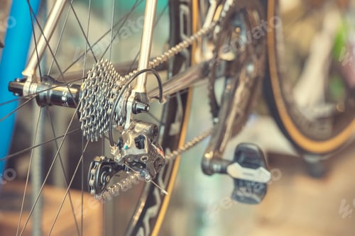 Preview: Vintage Bicycle part of bike cycle wheel interior Design with people lifestyle hobby in a modern cit