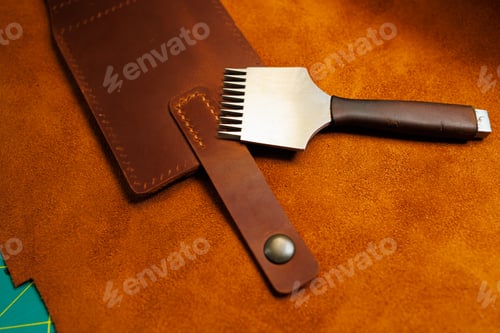 Preview: The process of production of leather goods. Materials and tools for leather production. Beautiful