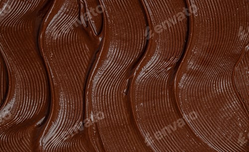 Rich and Creamy Swirls of Dark Chocolate Ganache Texture