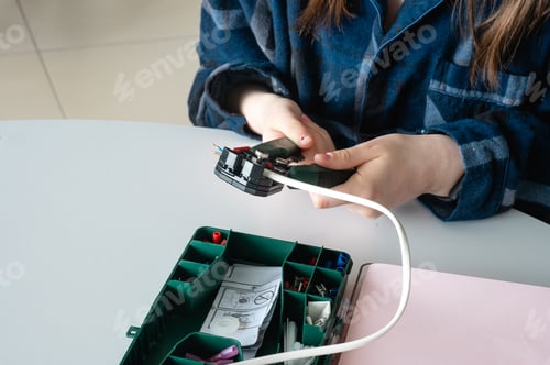 Preview: Student Wiring Components on Study Table During STEM Project