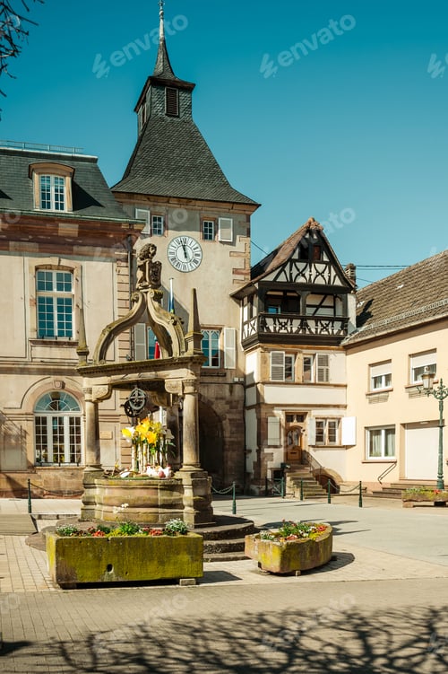 Preview: Historic Town Square Ornate Fountain Timbered Facades