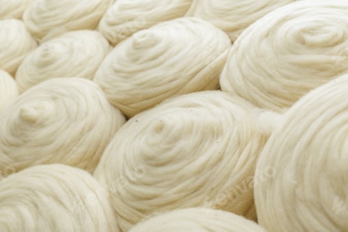 Preview: Merino Wool Rolls Ready for Spinning in a Textile Factory