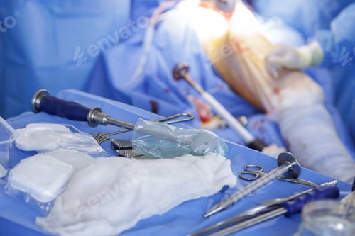 Preview: Surgical Instruments Prepared for Hip Replacement Surgery Procedure