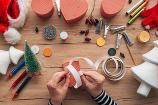 Creative diy craft hobby, making Christmas gift presents