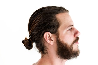 Portrait of tattooed man