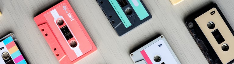 Collection of Retro Music Audio Cassette Tape 80s