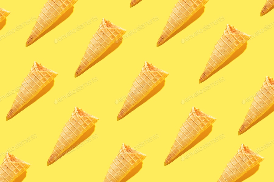 Cover for Ice cream waffle cones in food pattern