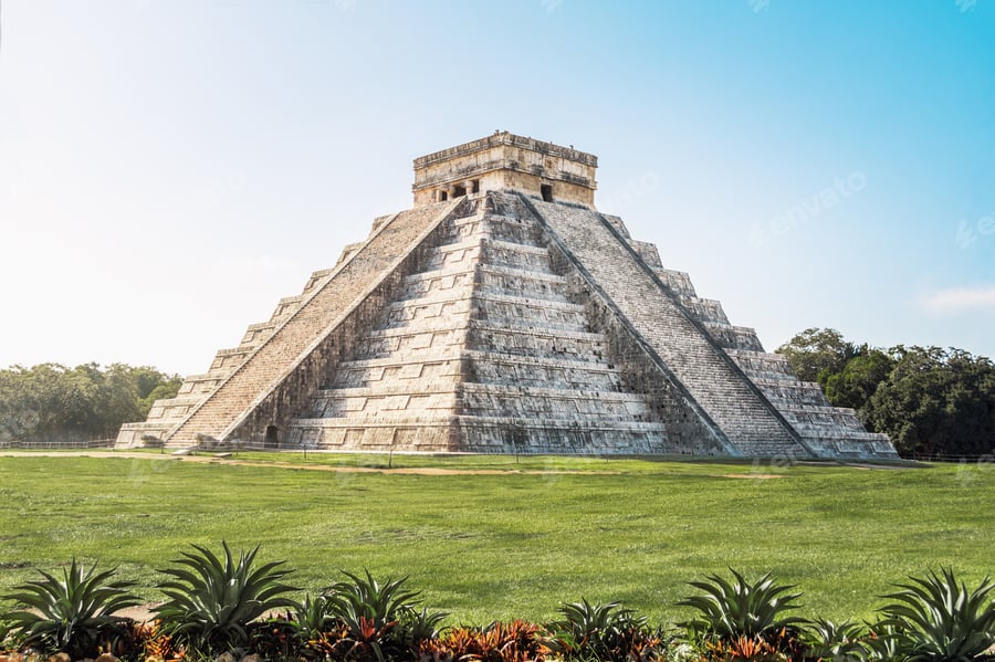 Cover for Mayan Temple pyramid of Kukulkan, - Chichen Itza, Yucatan, Mexico