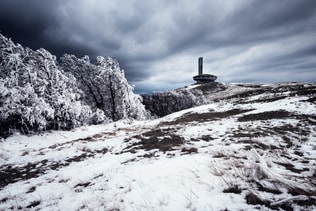 House of the Bulgarian Communist Party in Balkan mountain, Bulgaria. Now in ruins.