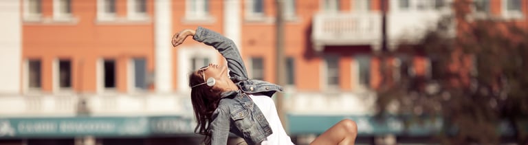 Beautiful Dancing Girl On A Street