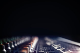 Sound recording studio mixer desk