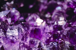 Macro photography of the amethyst crystal druse.