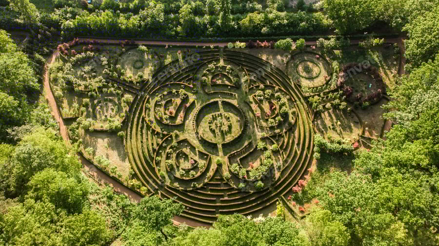 Cover for Scenic view of Arboretum of the Moravian Gate in Raciborz in Silesia theme park, Poland