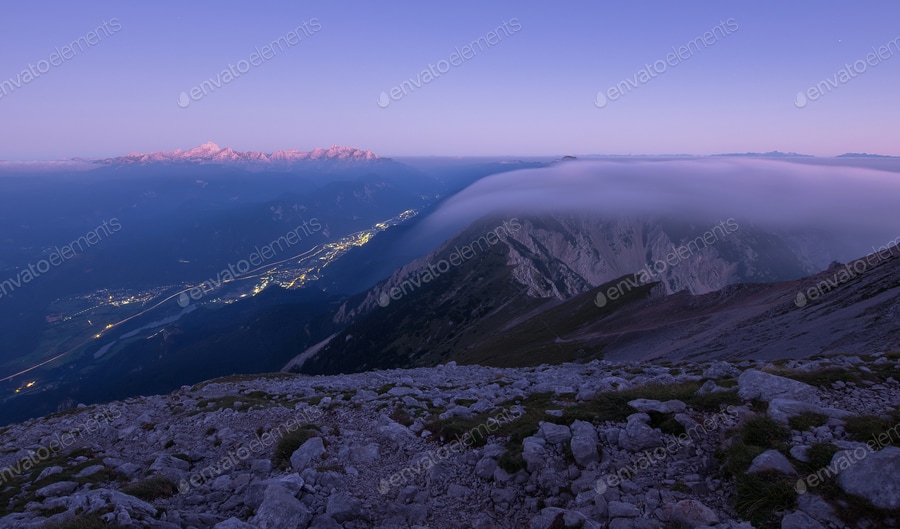 Cover for Twilight before sunrise over Triglav in Julian Alps