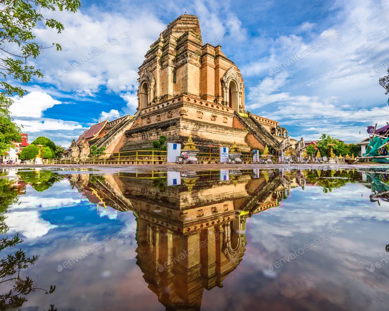 Chiang Mai, Thailand at Wat Chedi Laung.