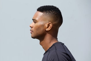Side view of a young african american man
