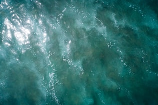 Aerial view of giant sea waves