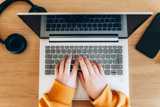 School age girl is home schooling