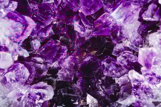 Macro photography of the amethyst crystal druse.