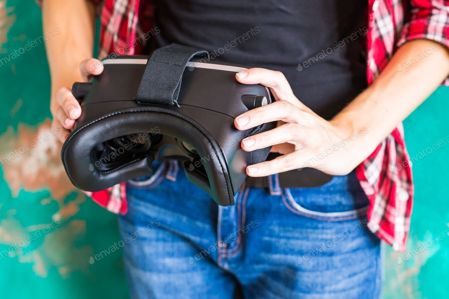 Closeup of virtual reality goggles