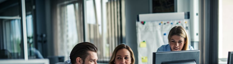 Brainstorming session in an office