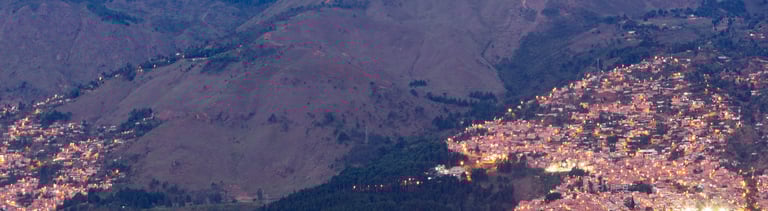 Cityscape of Medellin at night, Colombia