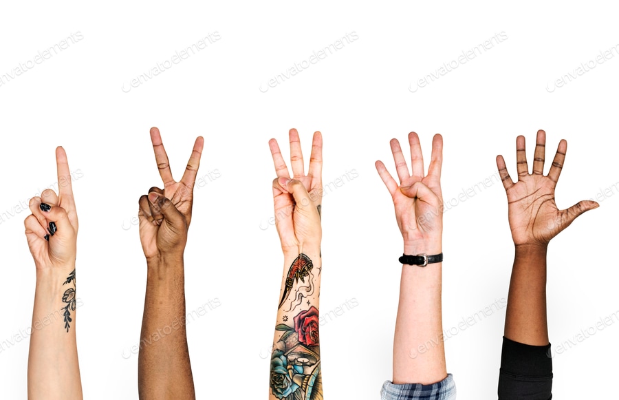 Cover for Diversity hands with numberic sign