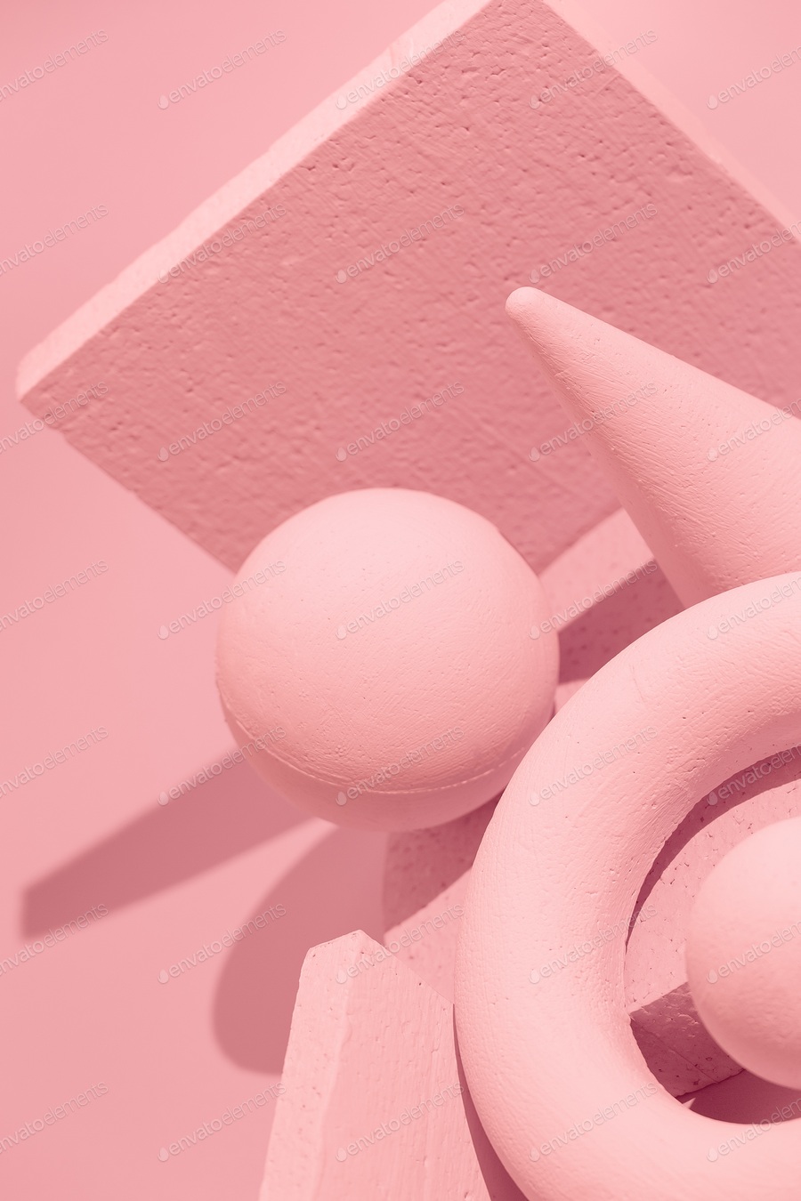 Cover for Abstract geometry and minimal background. Pastel pink trendy monochrome colours design